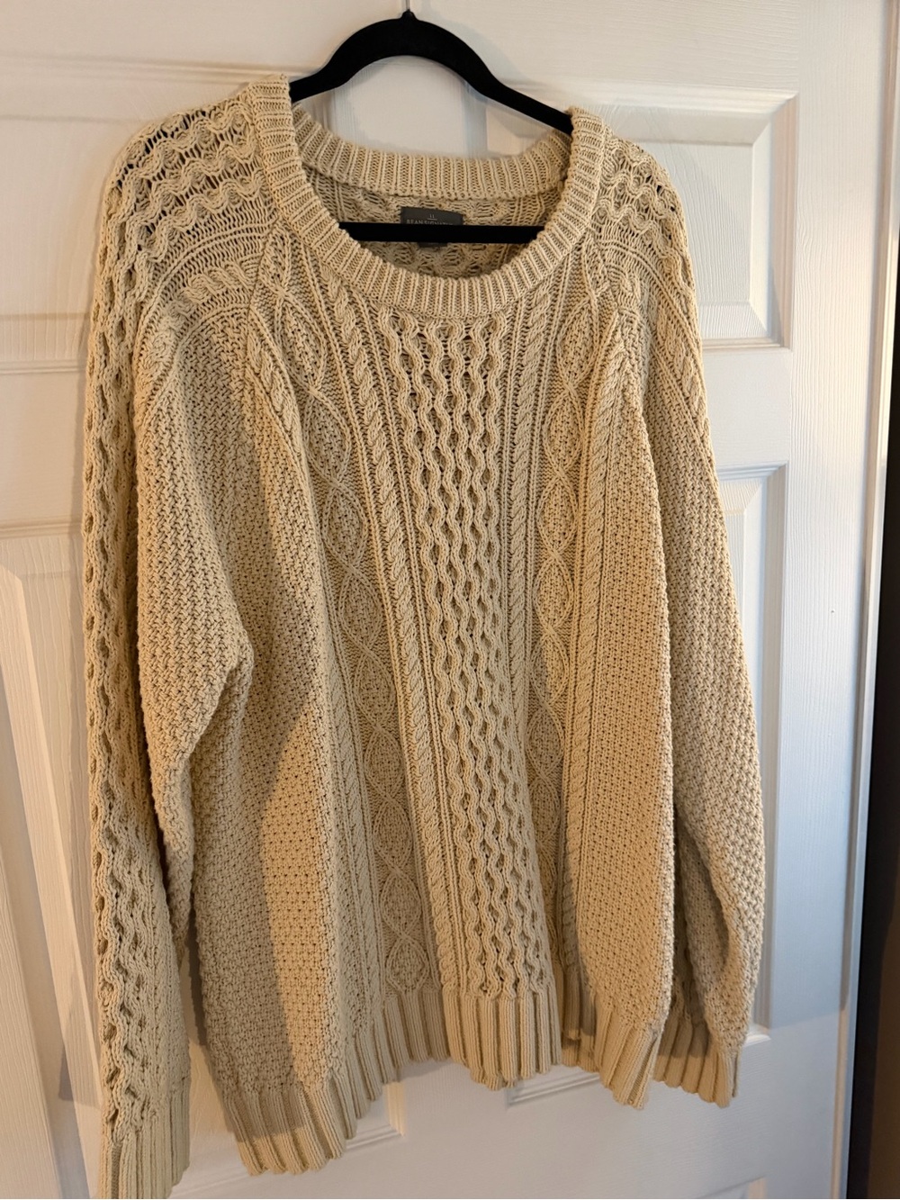 L.L.Bean Signature Cable Knit Sweater Men’s XXL Tall Cream